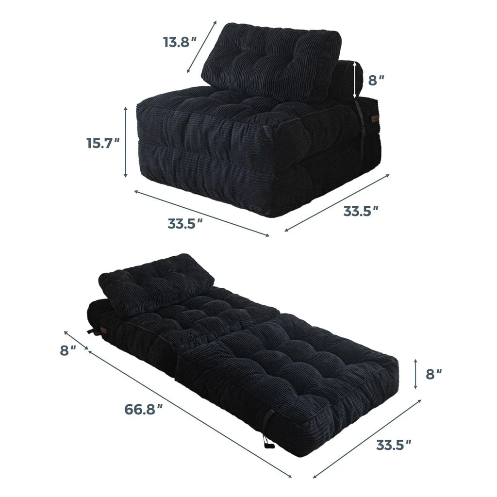 8 Corduroy vouwbare slaapbank, eenpersoons