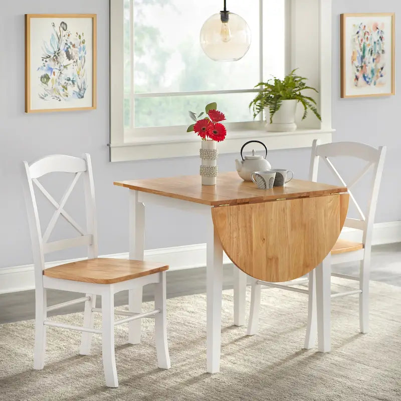 Ensemble repas 3 pièces Simple Living Country Cottage avec rallonge rabattable