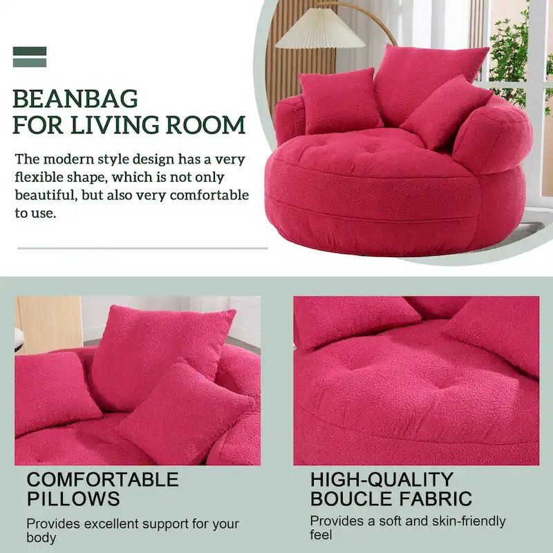 Fauteuil rond paresseux ?C blanc/bleu/gris/jaune/orange/rouge rosé/bleu marine/vert, une ou deux places