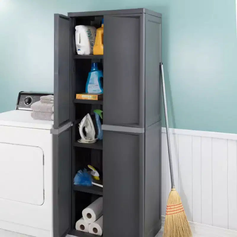 Lot de 2 organiseurs Sterilite pour armoire de rangement de garage, avec 4 étagères réglables, gris