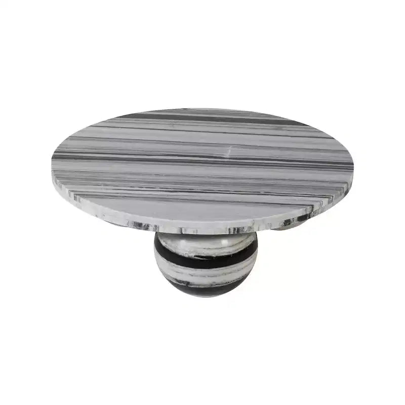Mesa de centro redonda de mármol con patas esféricas, multicolor, para 4 personas??