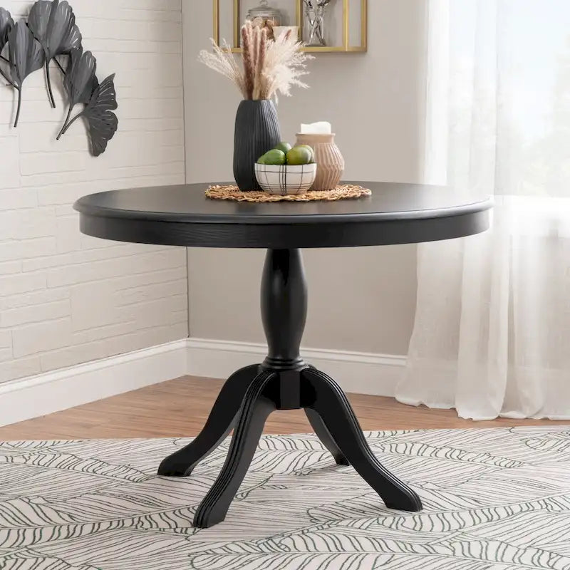 Table piédestal ronde en bois massif