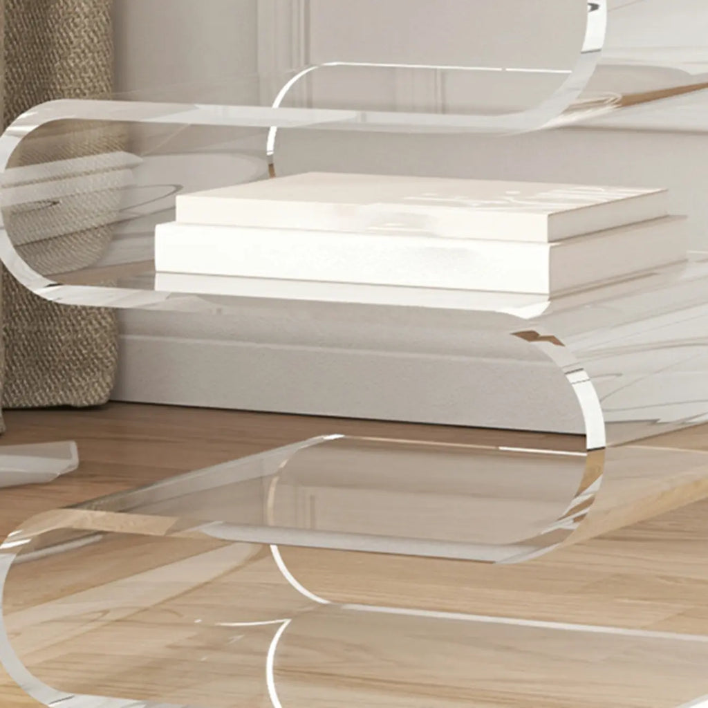 Moderne S-vormige bijzettafel van acryl met opbergruimte