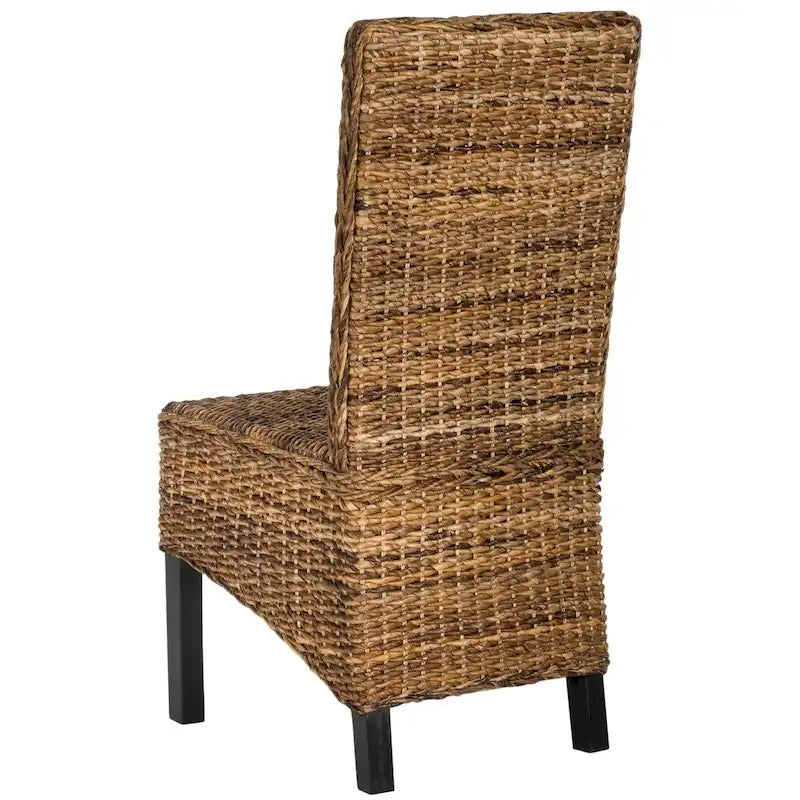 Set van 2 natuurlijke rieten eetkamerstoelen, 19B x 22D x 41H, boho-kuststijl