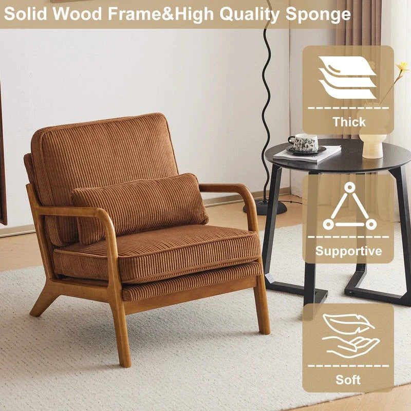Fauteuil d’appoint rembourré moderne du milieu du siècle