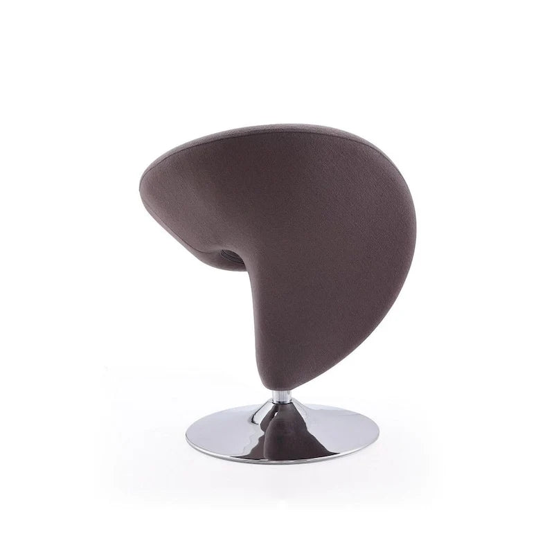Manhattan Comfort Curl draaibare accentstoel van chroom en wolmix (set van 2)