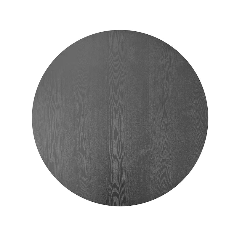 Table basse ronde moderne en bois massif plaqué avec rangement