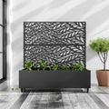 MAYEERTY plantenbak met trellis, ijzer, zwart, lamellen, Classic Helen Street 01, gecombineerde stijl, 72 x 47 x 16 inch, set van 3