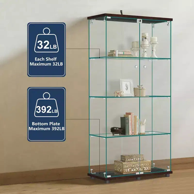 Vitrine d’exposition en verre de 64,5 x 32 avec serrure