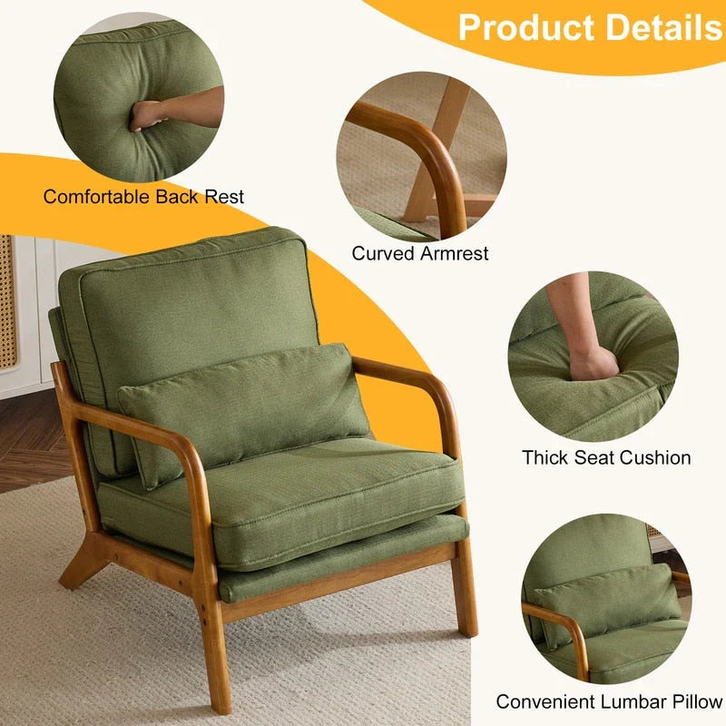 Fauteuil d’appoint rembourré moderne du milieu du siècle