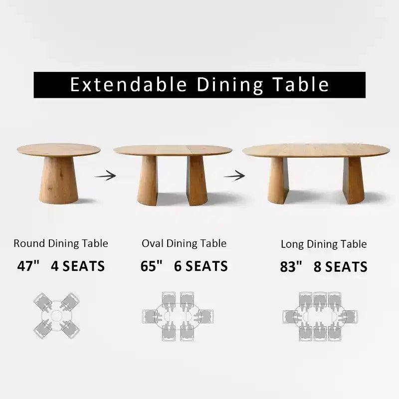 Uitbreidbare ronde tot ovale eettafelset met 4 fluwelen fauteuils, modern voetstukontwerp, geschikt voor maximaal 8 personen-Panipeachy