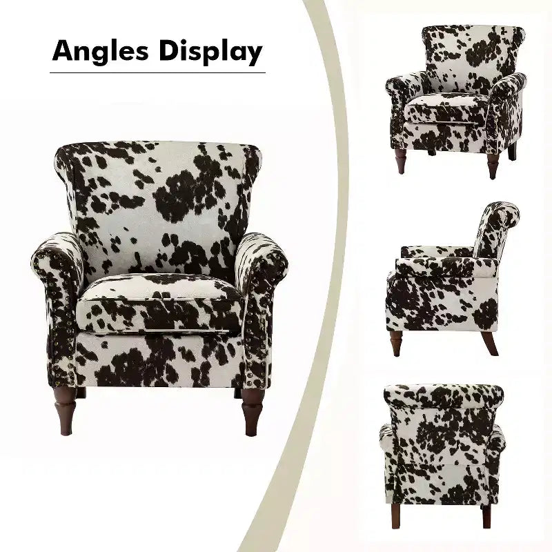 Sillón floral tradicional Araceli con estructura de madera, tapizado, respaldo alto con alas y acabado de tachuelas| ART OF LIVING DESIGNS