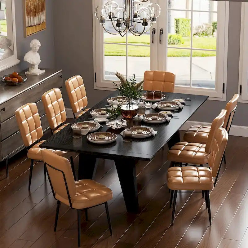 Moderne eetkamerstoelen, set van 2/4/6/8, gestoffeerde keukenstoelen met dik kussen voor de eetkamer