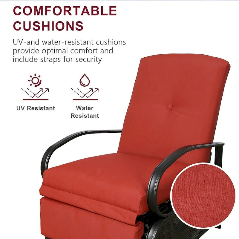 Verstellbarer Relax-Loungesessel, Lounge-Sofa für die Terrasse mit Polster - 38 (T) x 26.5 (B) x 38.5 (H) ZOLL