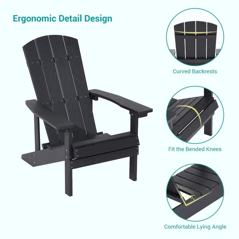 Bonosuki Weather-resistant Wood Outdoor Adirondack Chairs-Set of 4