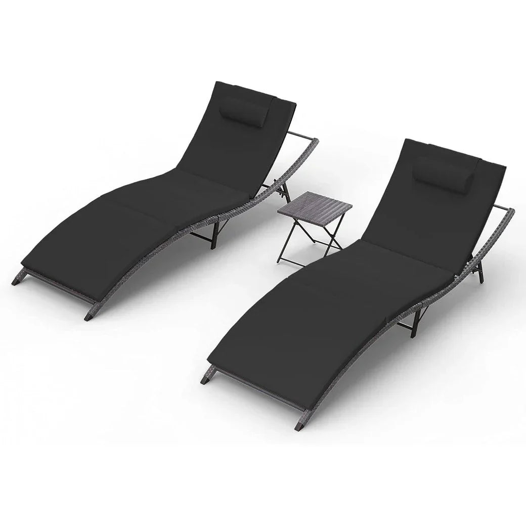 Ensemble de 3 chaises longues d’extérieur Kullavik