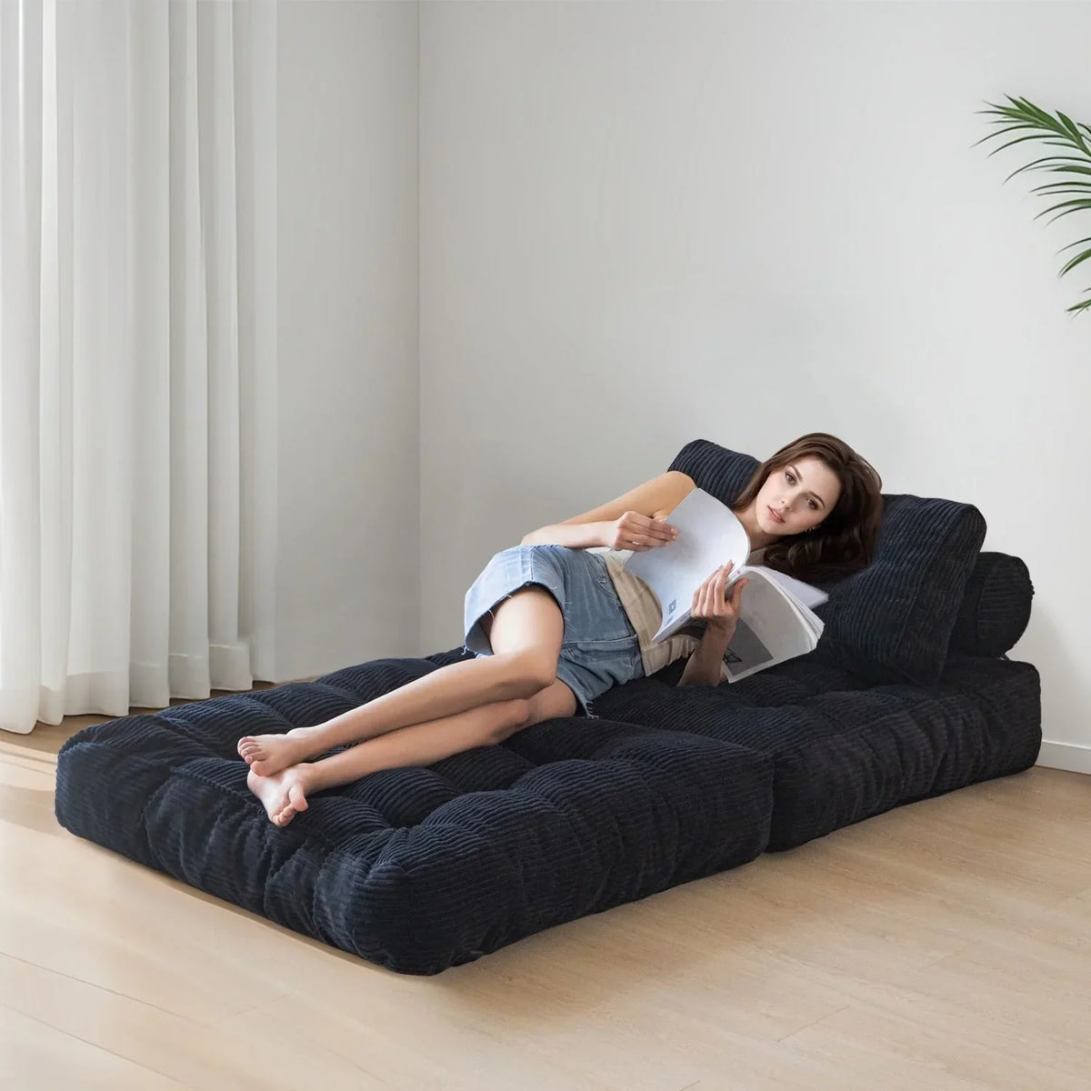 8 Corduroy vouwbare slaapbank, eenpersoons