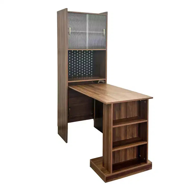 GDFStudio Sinclair moderne houten inklapbare studeertafel van 36 inch met opbergruimte