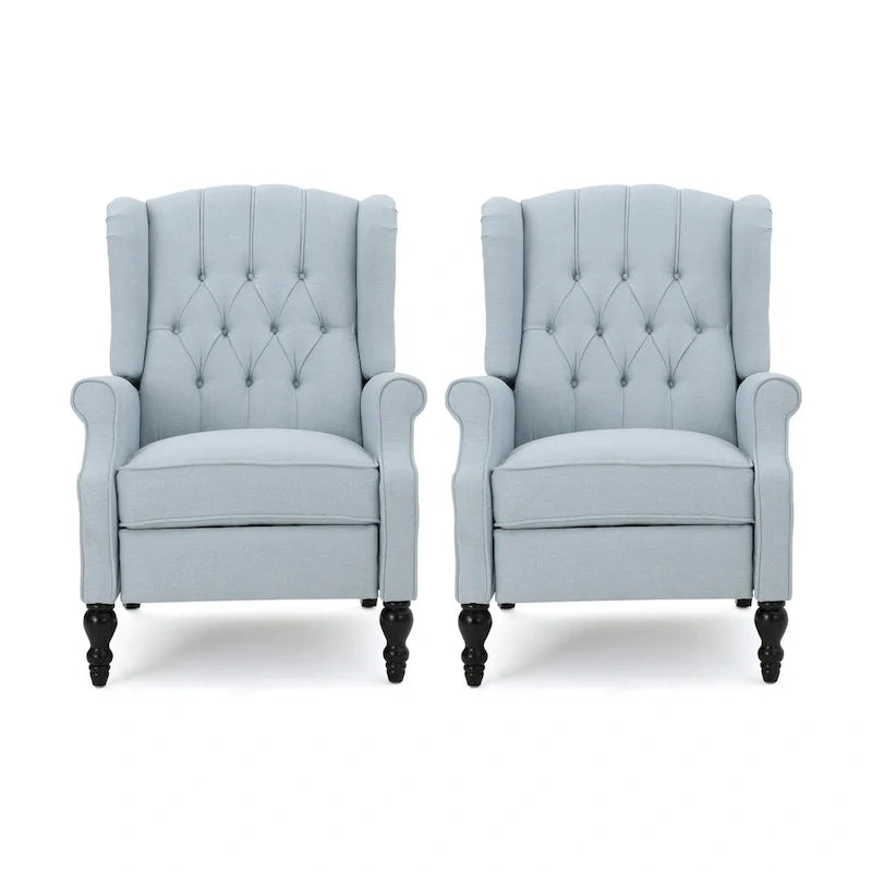 Fauteuils inclinables en tissu capitonné Walter (lot de 2) par Christopher Knight Home