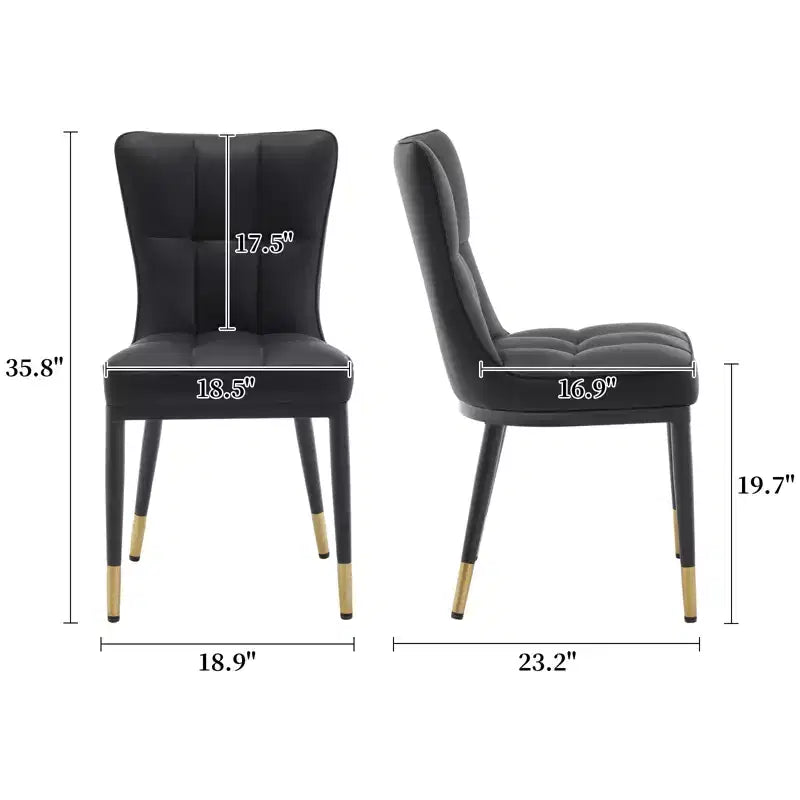 Ensemble de 6 chaises de salle à manger Bekrvio, siège moderne rembourré en similicuir avec dossier haut, pieds en métal, chaises de cuisine sans accoudoirs pour le salon et la salle à manger