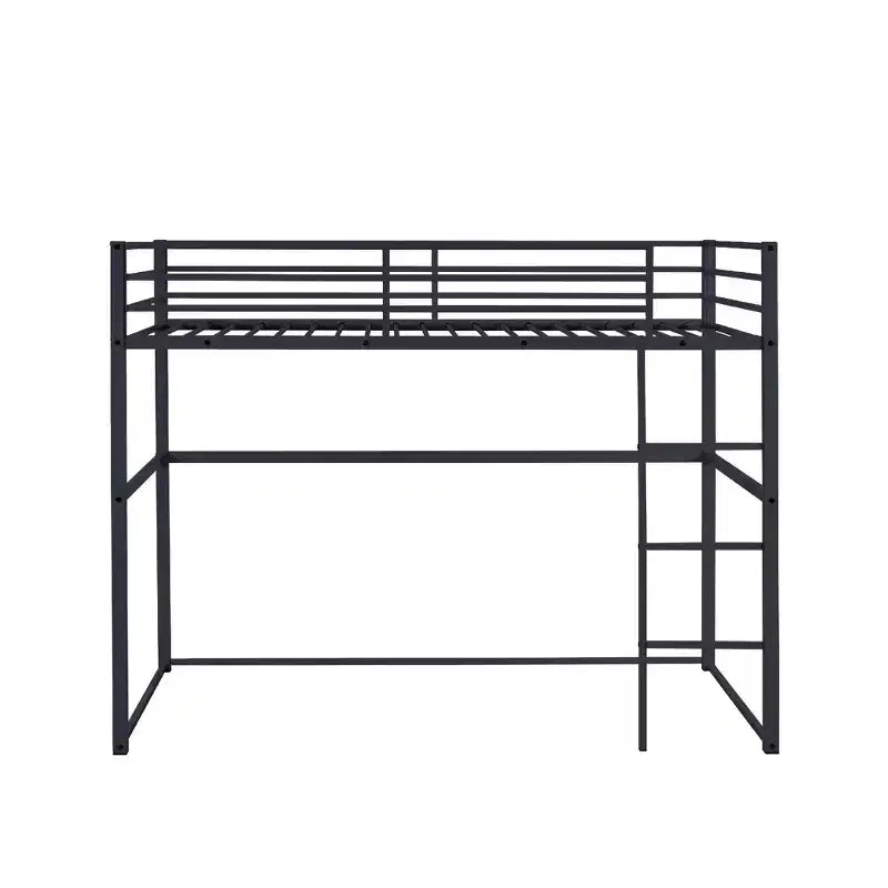 Metall-Hochbett Twin mit Schutzgittern und flacher Leiter