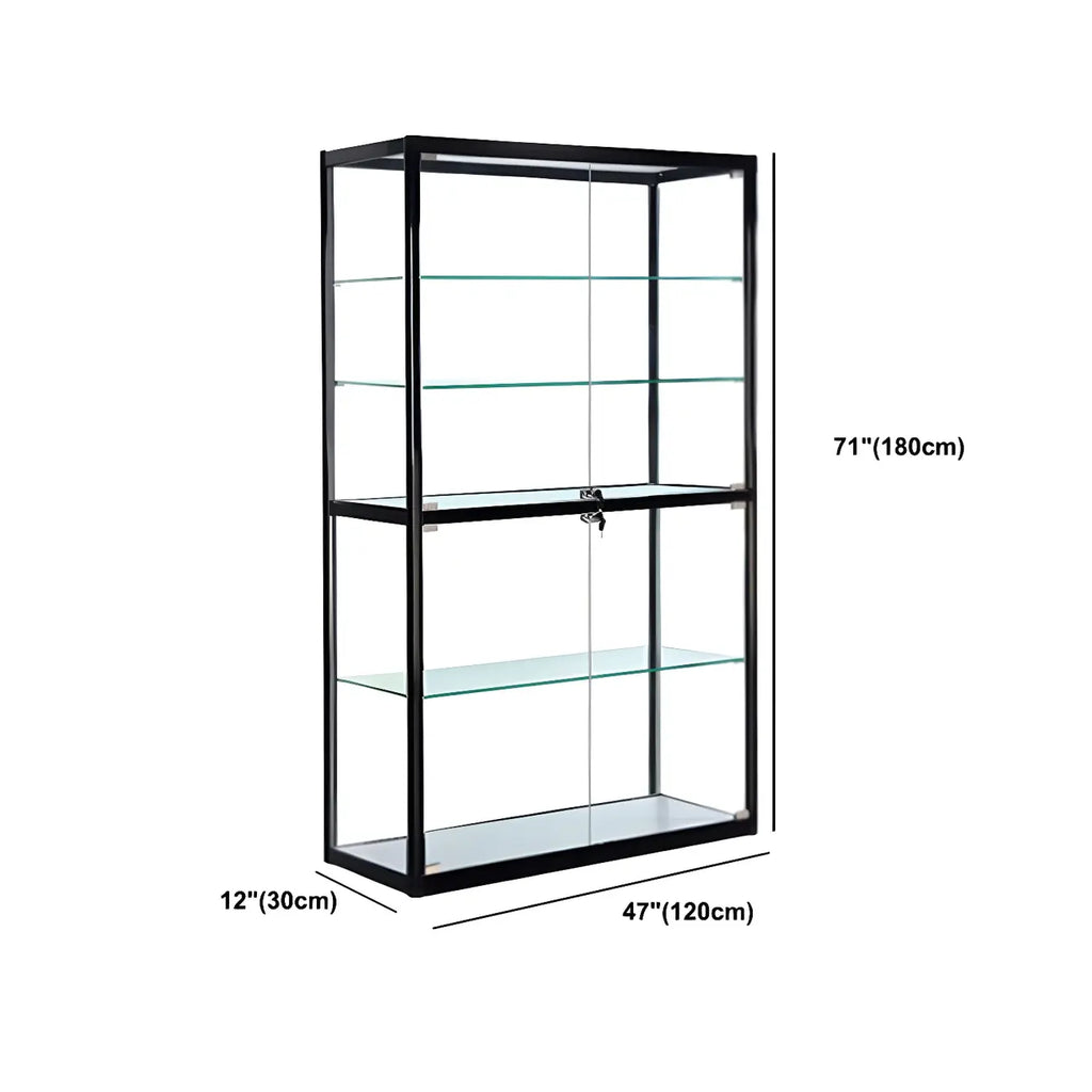 Moderine rechteckige Vitrine aus schwarzem Glas