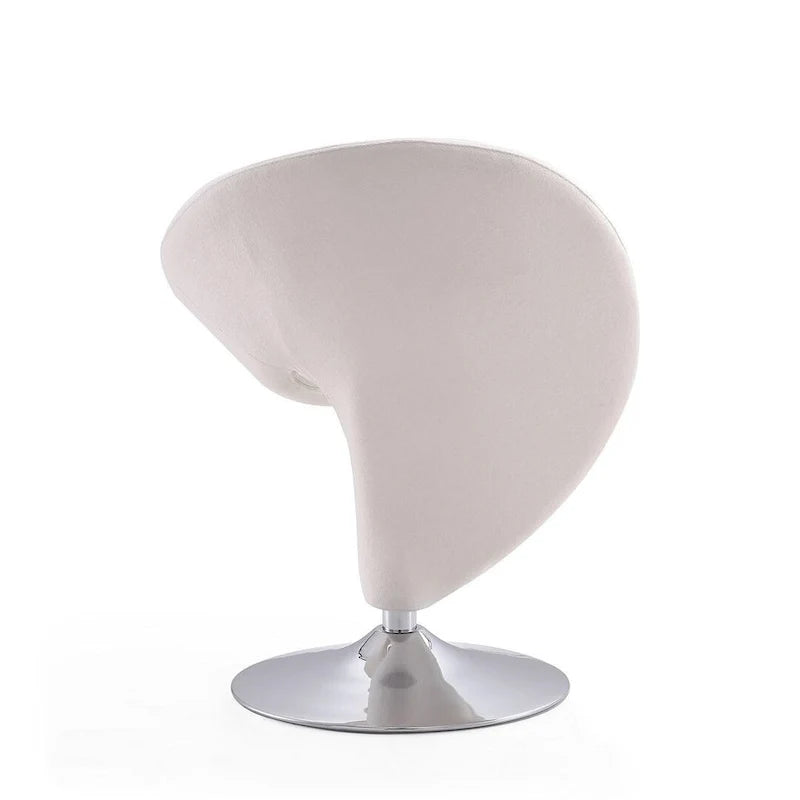 Manhattan Comfort Curl draaibare accentstoel van chroom en wolmix (set van 2)