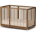 JOYMOR 8-in-1-Umbaubabybett, inklusive 2 Matratzen, umwandelbar in Stubenwagen, mittelhohes Babybett, großes Babybett, Tagesbett, Kleinkinderbett und Laufstall