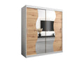 Kledingkast - Zilver/White/Bruin