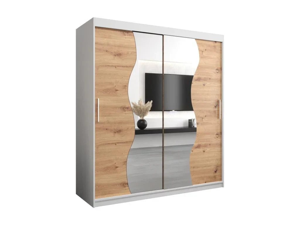 Kledingkast - Zilver/White/Bruin