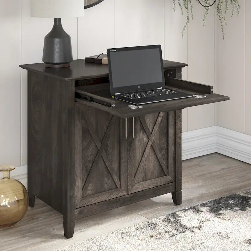 Biurko sekretarzyk Key West z szafką do przechowywania marki Bush Furniture