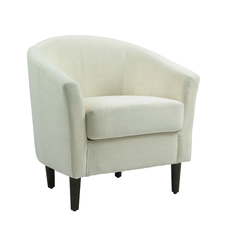 2er-Set moderne Leinen-Sessel im Fassdesign, Clubsessel