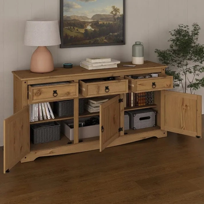 65 Zoll Holz-Buffet-Sideboard im Landhausstil – Corona-Kollektion