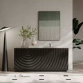 59 moderner Spiralen-Sideboard-Schrank, niedriges dekoratives Aufbewahrungsmöbel für den Eingangsbereich mit Türen in 3D-Wellenoptik