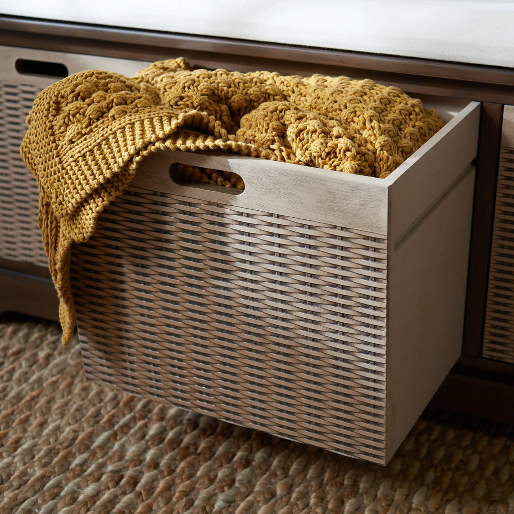 SAFAVIEH Fiorello minderli, 3 çekmeceli depolama pufu - 47.3 W x 15 L x 19 H - 47Wx15Dx19H