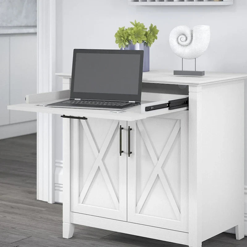 Biurko sekretarzyk Key West z szafką do przechowywania marki Bush Furniture