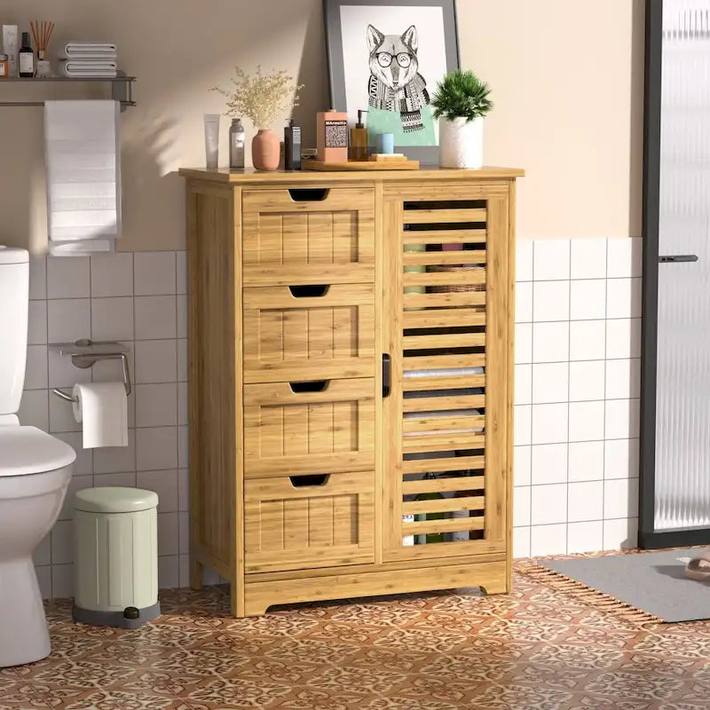 VEIKOUS-vloerkast voor de badkamer met 4 laden