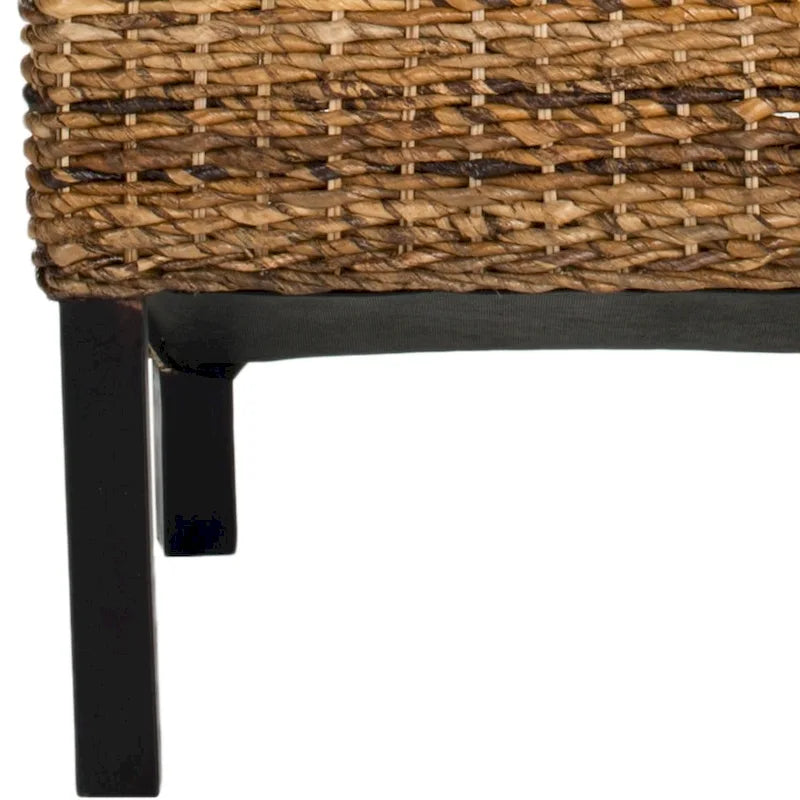 Set van 2 natuurlijke rieten eetkamerstoelen, 19B x 22D x 41H, boho-kuststijl