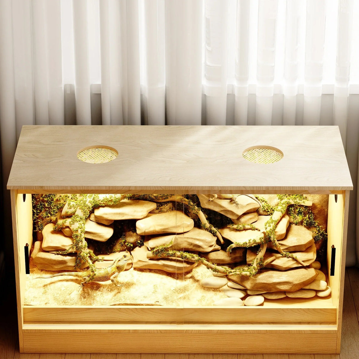 Reptilienhabitat – geräumiges Terrarium für Eidechsen, Schlangen und mehr – 47,2