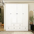 Armoire-penderie blanche de 59 po de large, grande armoire autoportante