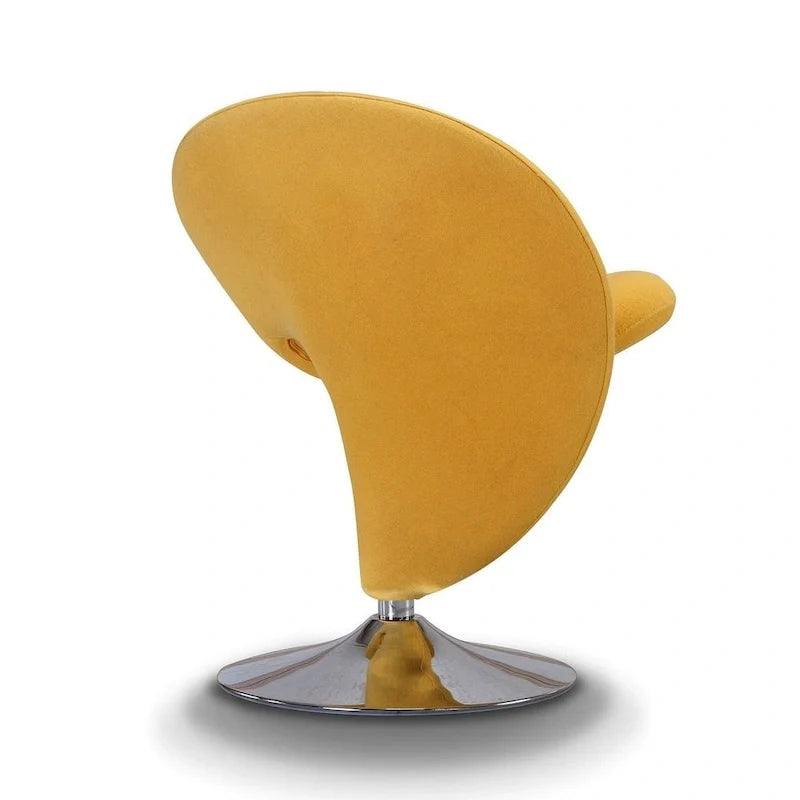 Manhattan Comfort Curl draaibare accentstoel van chroom en wolmix (set van 2)