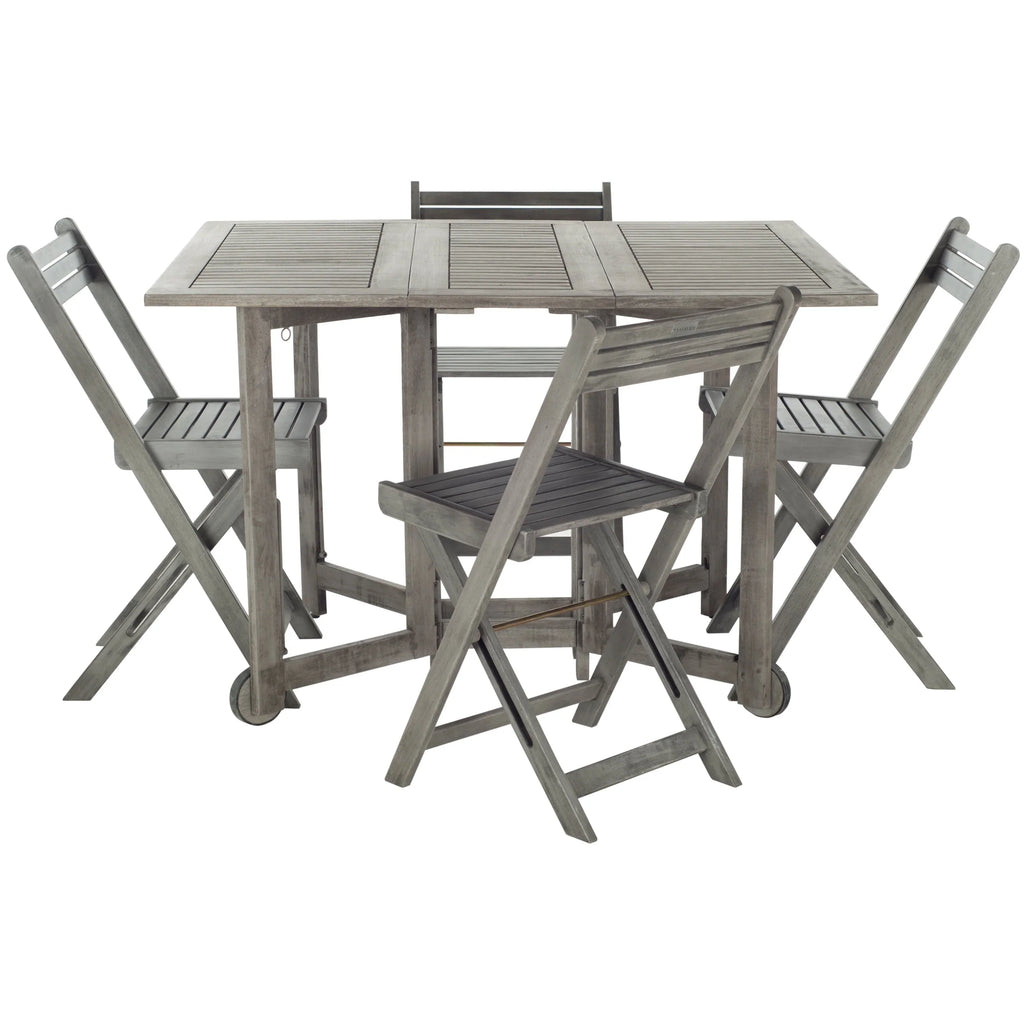 SAFAVIEH Brandy 5-delige tuinmeubelset met eettafel - 43B x 35D x 29H