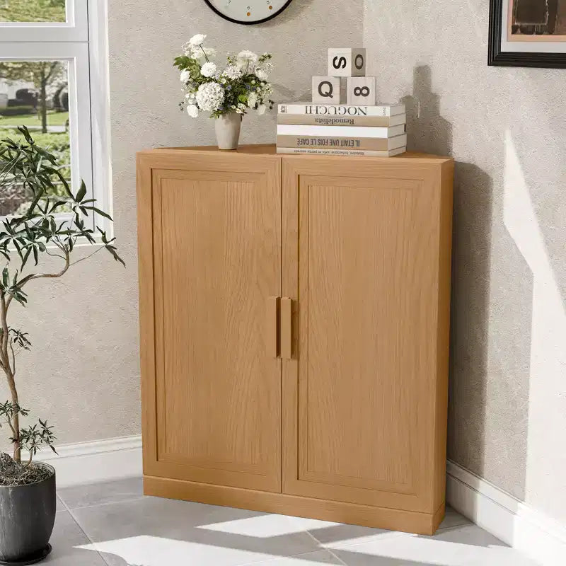Dovelina hoekkast met verstelbare planken, dressoir, buffetkast, wijnkast en keuken- en eetkamerkast met houten deuren – 31H x 31W, 36H x 31W