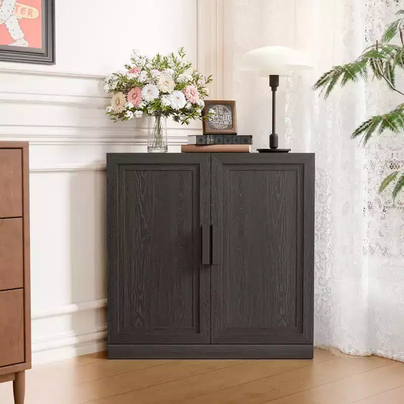 Dovelina hoekkast met verstelbare planken, dressoir, buffetkast, wijnkast en keuken- en eetkamerkast met houten deuren – 31H x 31W, 36H x 31W