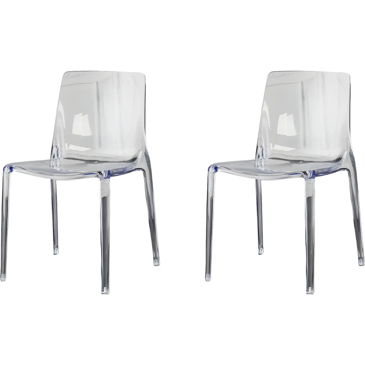 Chaise de salle à manger sans accoudoirs à dossier bas en acrylique ambré