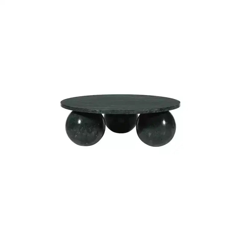 Mesa de centro redonda de mármol con patas esféricas, multicolor, para 4 personas??