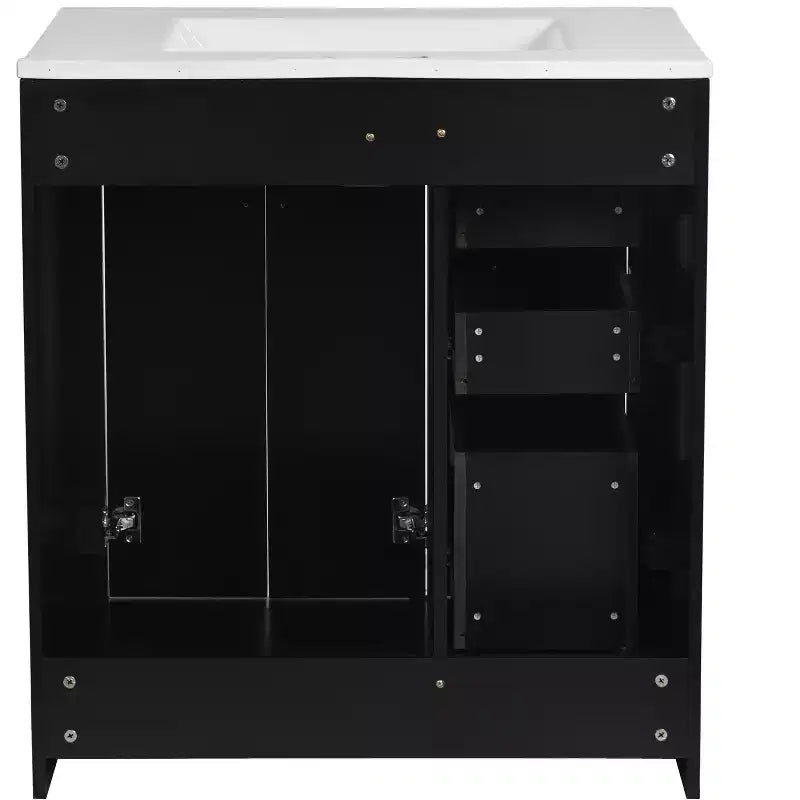 Meuble-lavabo de salle de bains simple de 30 pouces avec meuble et 3 tiroirs ??Noir / Bleu / Vert / Indigo / Blanc