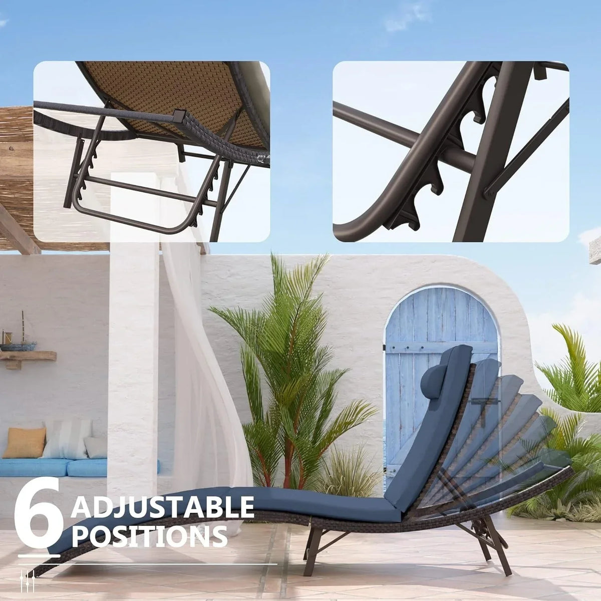 Ensemble de 3 chaises longues d’extérieur Kullavik
