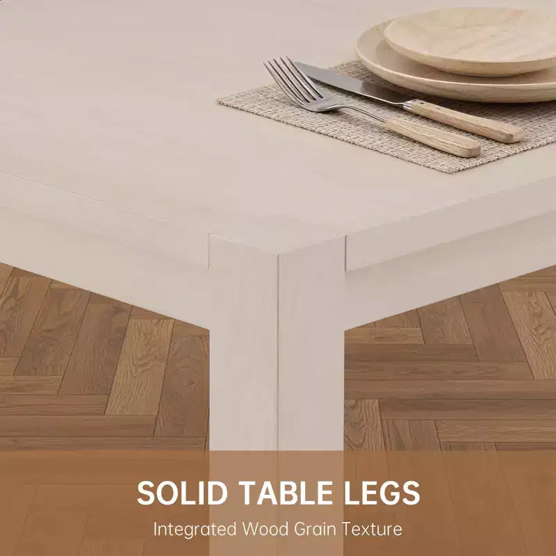 Moderne eetset - tafel van 80 + 6 stoelen met kussens, frame van massief hout, tafel draagvermogen van 400 lbs, eenvoudige montage