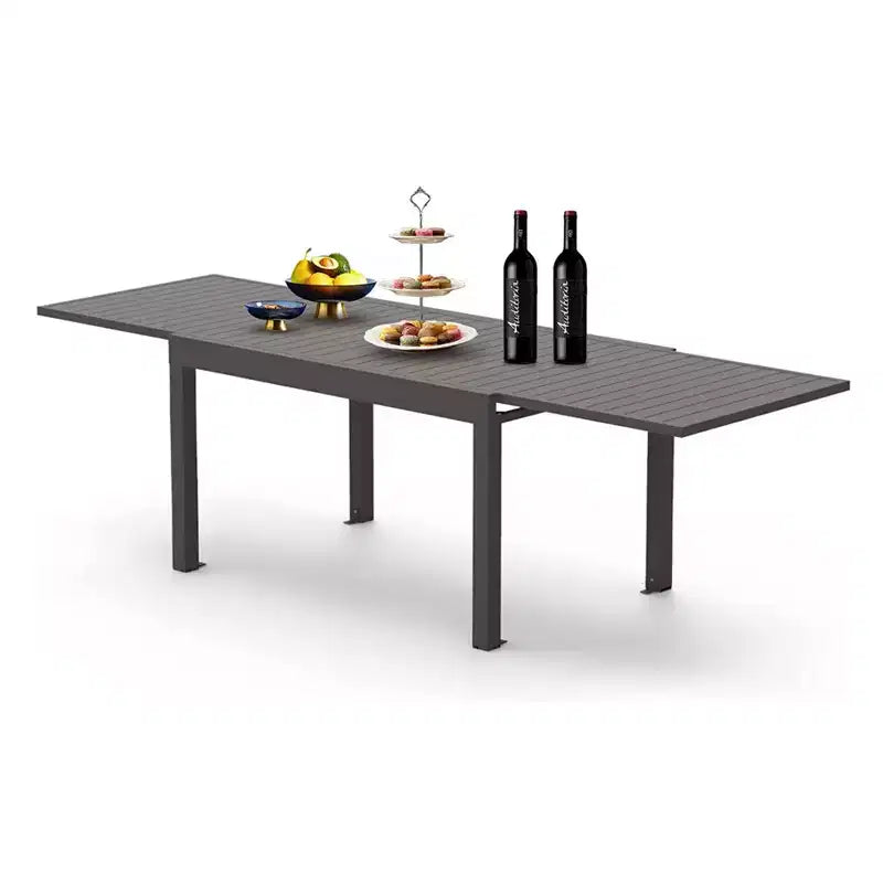 Okak aluminium eettafel voor patio, uitschuifbare tafel voor eetkamer en keuken